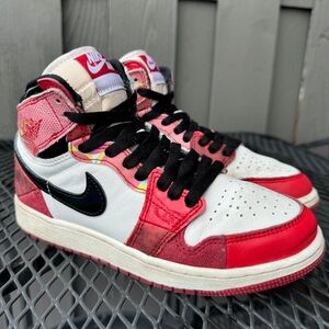 Nike Air Michael Jordan 1 high Spider Man spiderverse shoes in youth GS size 4